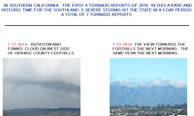 Southern California Tornadoes 1-20-2010